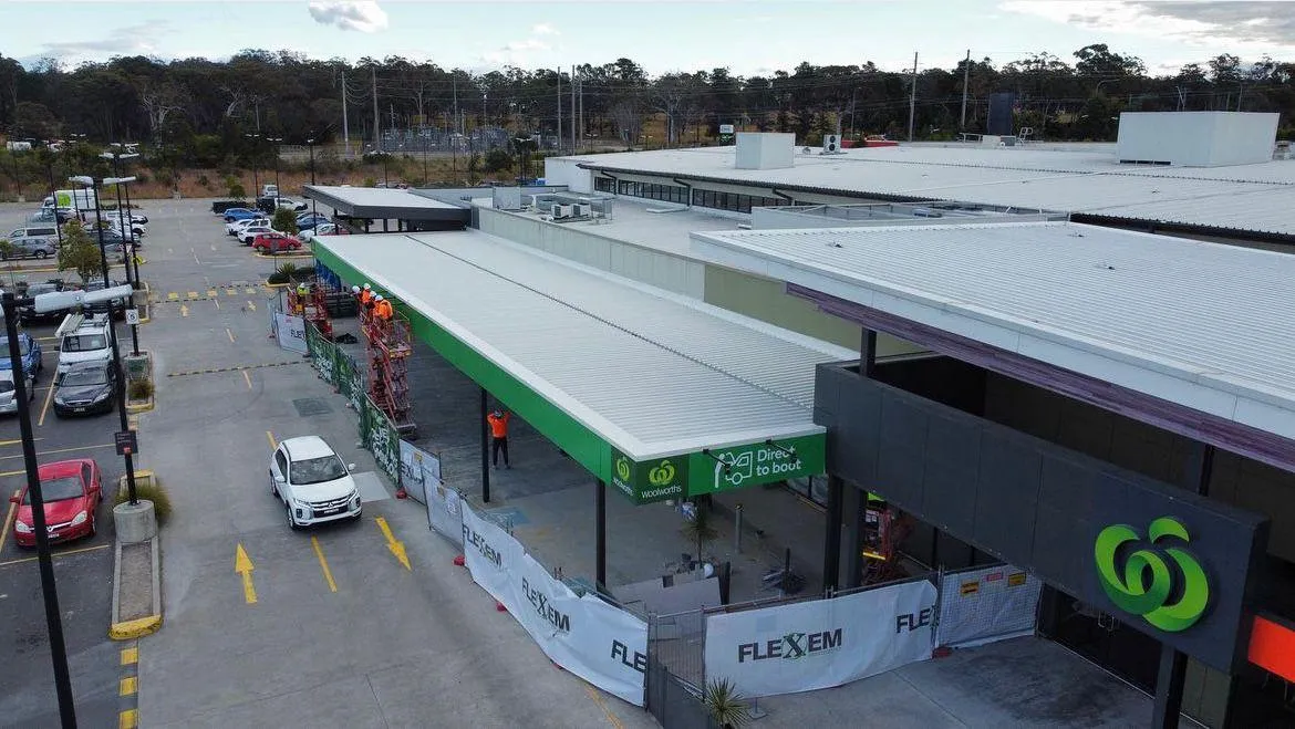 Construction at store parking lot